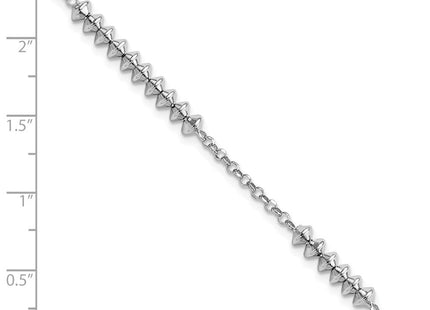 Sterling Silver Rhodium-plated Polished w/ 1in ext. Necklace