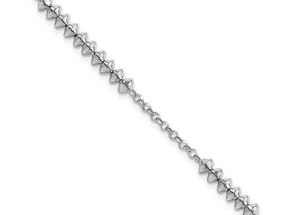 Sterling Silver Rhodium-plated Polished w/ 1in ext. Necklace