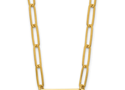 Sterling Silver Gold-plated Polished Bar Necklace w/ 2in ext. Necklace (Style QG5983-17)