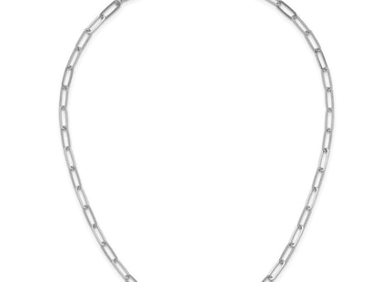 Sterling Silver Rhodium-plated Polished Bar w/ 2in ext. Necklace