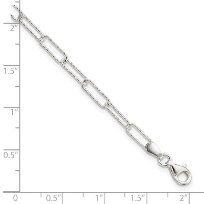 Sterling Silver D/C Fancy Open Link w/1.5 in ext. Bracelet