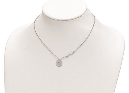 Sterling Silver Rhodium-plated Kitty and Fish w/1 in Ext Necklace (Style QG6211-16)