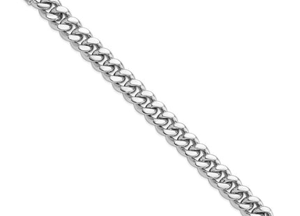 Sterling Silver Rhodium-plated Curb Link Men's 8.5in Bracelet (Style QG6234-8.5)