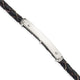 Sterling Silver Genuine Leather ID 8in Toggle Bracelet