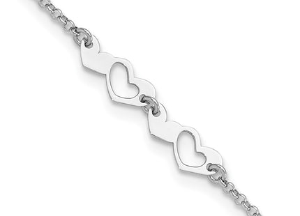Sterling silver heart anklet