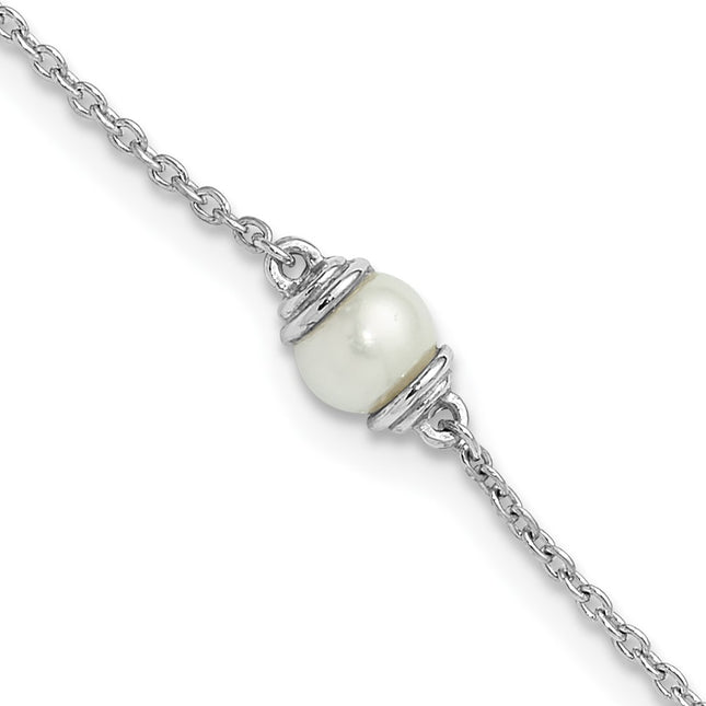 Sterling silver pearl anklet
