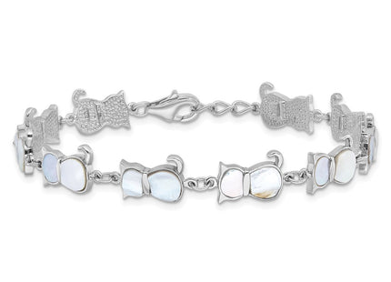 Sterling Silver Bracelets Style QG6345MOP - Classique Jewelry Inc.