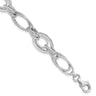 Sterling Silver Rhodium-plated Polished/Textured Link 7.5in Bracelet