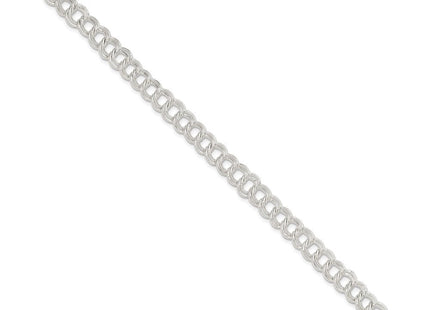 Sterling Silver Polished Double Link 8in Charm Bracelet
