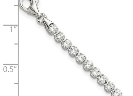 Sterling Silver Rhodium-plated Round CZ 7.5in Tennis Bracelet (Style QG6429-7.5)
