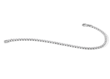 Sterling Silver Rhodium-plated Round CZ 7.5in Tennis Bracelet