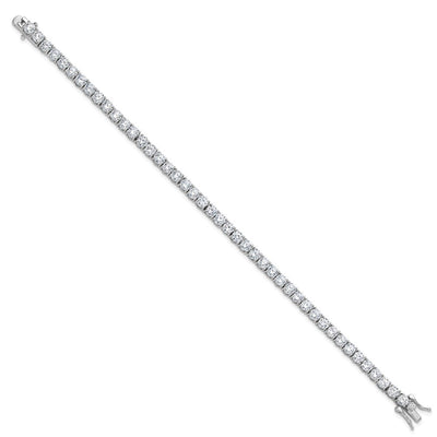 Sterling Silver Rhodium-plated CZ 7.5in Tennis Bracelet
