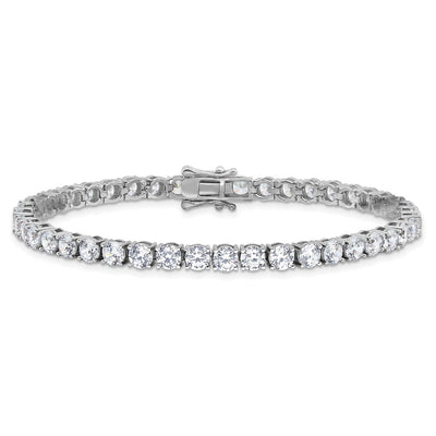 Sterling Silver Rhodium-plated CZ 7.5in Tennis Bracelet