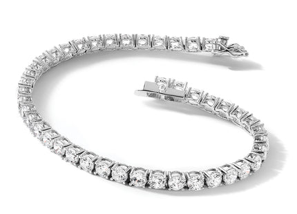 Sterling Silver Rhodium-plated CZ 7.5in Tennis Bracelet