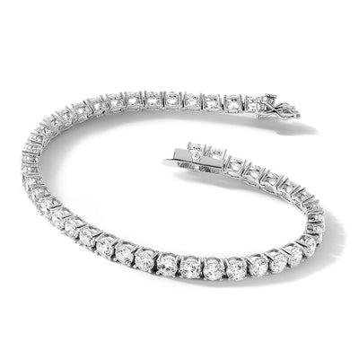 Sterling Silver Rhodium-plated CZ 7.5in Tennis Bracelet