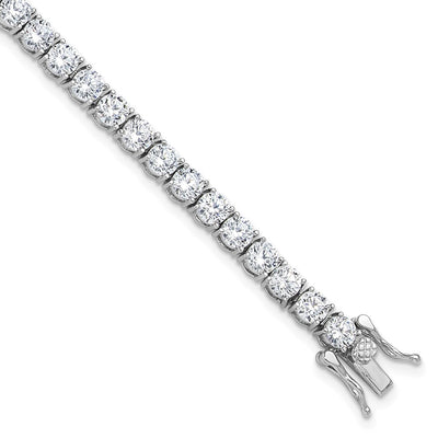 Sterling Silver Rhodium-plated CZ 7.5in Tennis Bracelet