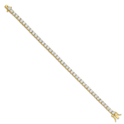 Sterling Silver Gold-tone CZ 7.5in Tennis Bracelet