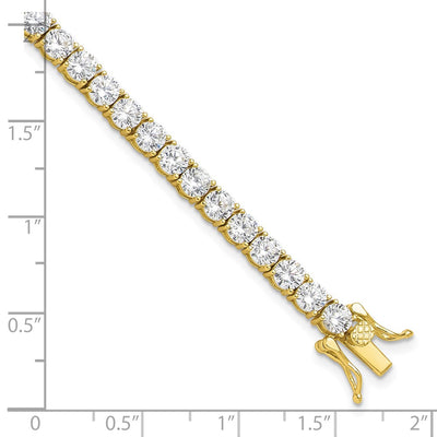 Sterling Silver Gold-tone CZ 7.5in Tennis Bracelet