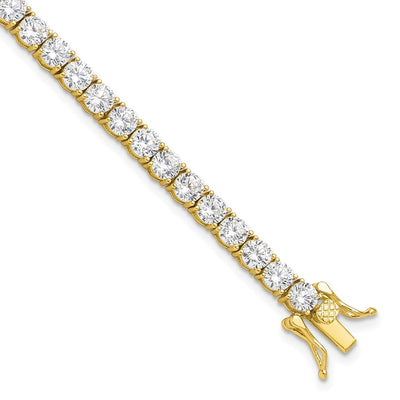 Sterling Silver Gold-tone CZ 7.5in Tennis Bracelet