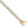 Sterling Silver Gold-tone CZ 7.5in Tennis Bracelet