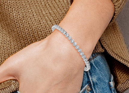 Sterling silver cubic zirconia bracelet, additional view