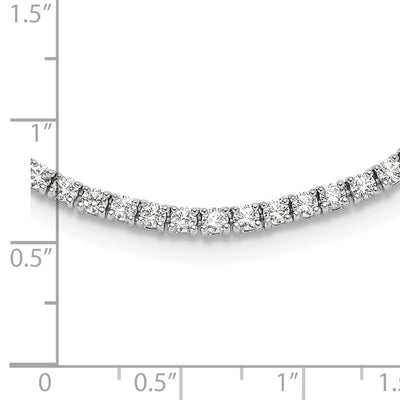 Sterling Silver Rhodium-plated Polished CZ Tennis Necklace