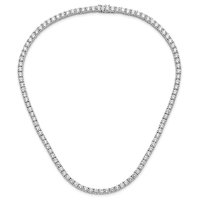 Sterling Silver Rhodium-plated CZ 17in Tennis Necklace