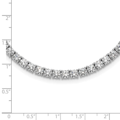 Sterling Silver Rhodium-plated CZ 17in Tennis Necklace