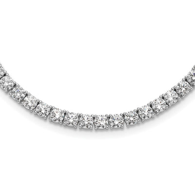 Sterling Silver Rhodium-plated CZ 17in Tennis Necklace