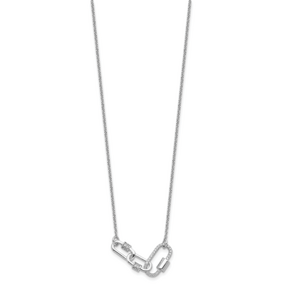 Pure Fire Sterling Silver Rhodium-plated 7.5in w/1in ext CZ Necklace