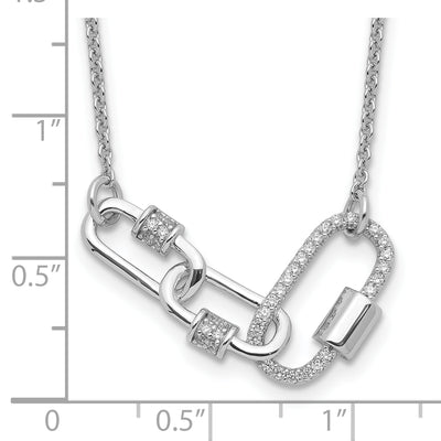 Pure Fire Sterling Silver Rhodium-plated 7.5in w/1in ext CZ Necklace
