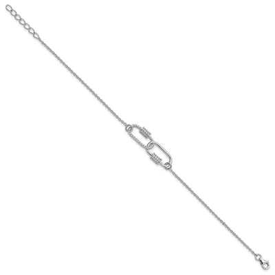 Pure Fire Sterling Silver Rhodium-plated 7.5in w/1in ext CZ Necklace