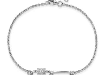 Pure Fire Sterling Silver Rhodium-plated 7.5in w/1in ext CZ Necklace