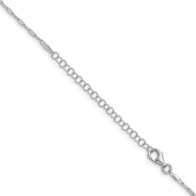 Sterling Silver Rhodium-plated Paperclip Link 16in w/2in ext Necklac