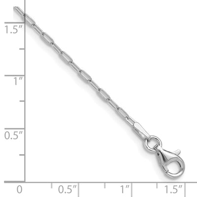 Sterling Silver Rhodium-plated Paperclip Link 16in w/2in ext Necklac