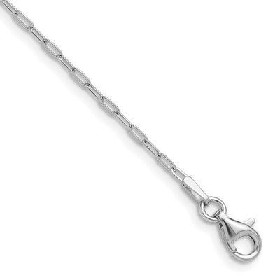 Sterling Silver Rhodium-plated Paperclip Link 16in w/2in ext Necklac