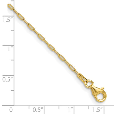 Sterling Silver Gold-tone Paperclip Link 16in w/2in ext Necklace