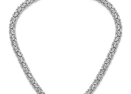 Sterling Silver Rhodium-plated Byzantine Link 17in Necklace (Style QG6499-17)