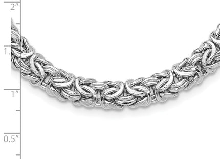 Sterling Silver Rhodium-plated Byzantine Link 17in Necklace (Style QG6499-17)