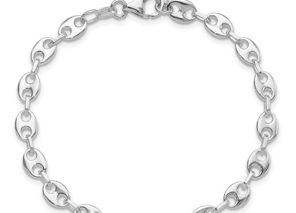 Sterling Silver Rhodium-plated 7.25in w/.5in ext. Fancy Link Necklace