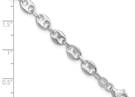 Sterling Silver Rhodium-plated 7.25in w/.5in ext. Fancy Link Necklace
