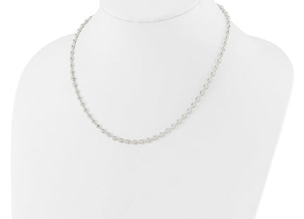 Sterling Silver Polished and Diamond Cut Beaded Necklace (Style QG6527-18)