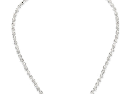 Sterling Silver Polished and Diamond Cut Beaded Necklace (Style QG6527-18)