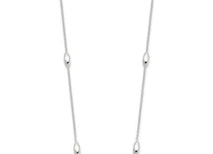 Sterling Silver Polished Fancy Beaded Link 18in Necklace (Style QG6537-18)