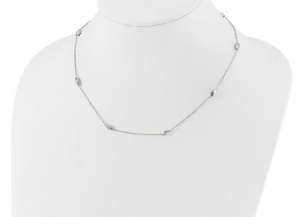 Sterling Silver Polished Fancy Beaded Link 18in Necklace (Style QG6537-18)