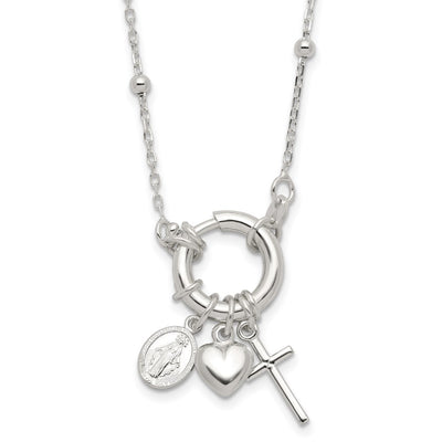Sterling silver miraculous medal necklace