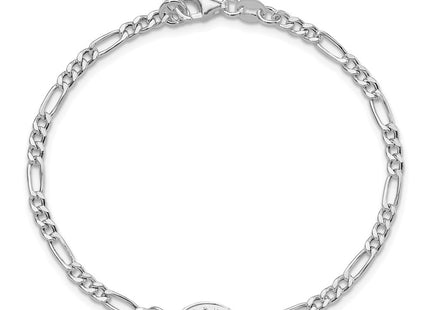 Sterling Silver RH-plated Miraculous Medal 7.25in w/1in ext. Necklace
