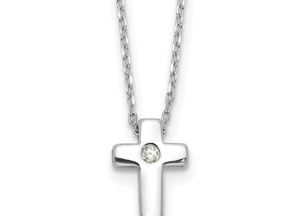 Sterling silver cubic zirconia cross necklace