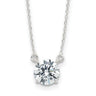 Sterling Silver Rhodium-plated Polished Round CZ Necklace