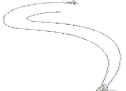 Sterling Silver Rhodium-plated CZ Love Knot 18in Necklace